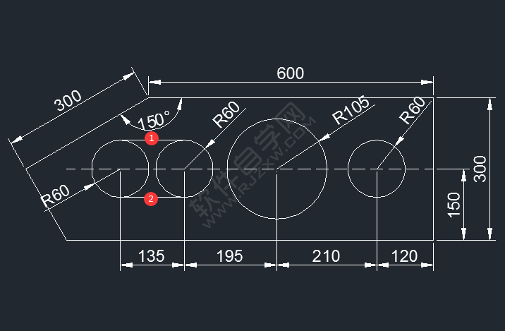 怎么用CAD直線與圓畫圖練習(xí)