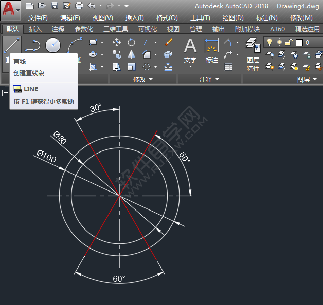 通過CAD環形陣列畫圖練習