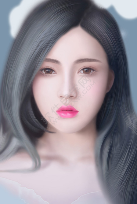 PS臨摹長發(fā)女生頭像的方法