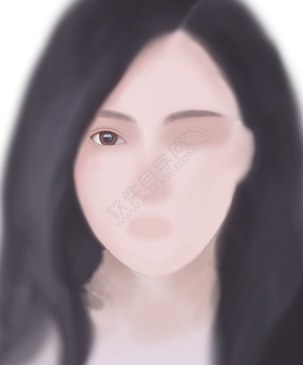 PS臨摹長發(fā)女生頭像的方法