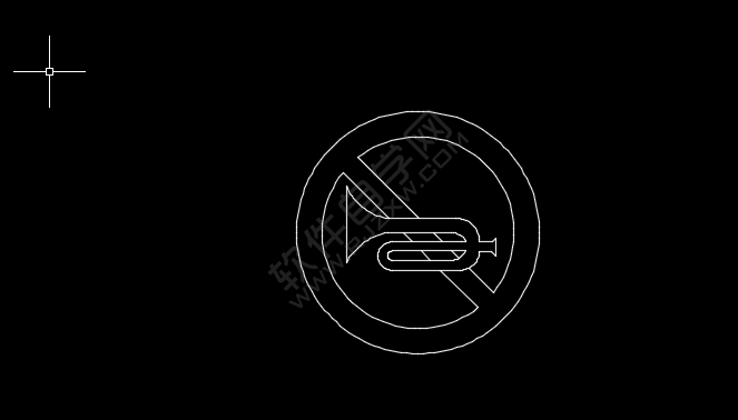 CAD里面怎么畫禁止鳴喇叭圖標(biāo)