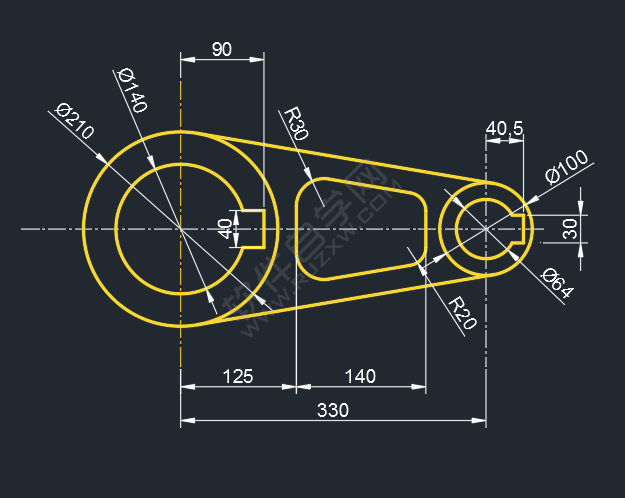 怎么用CAD偏移及圓角工具畫零件圖平面圖