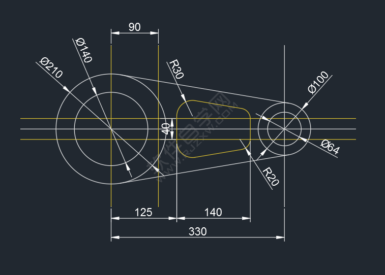 怎么用CAD偏移及圓角工具畫零件圖平面圖