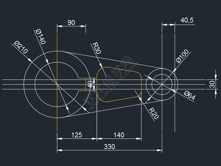 怎么用CAD偏移及圓角工具畫零件圖平面圖