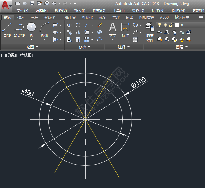 CAD使用修剪與環(huán)形陣列畫圖練習(xí)