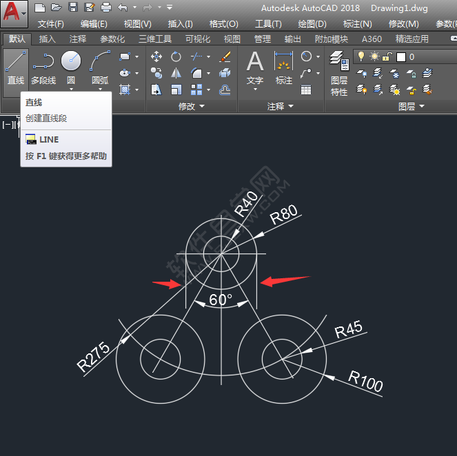 怎么用CAD圓畫相切圓圖形練習