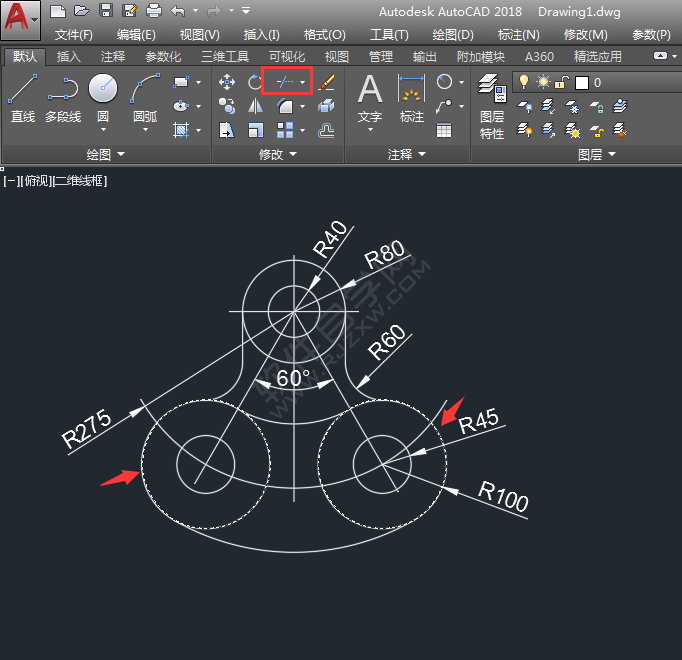 怎么用CAD圓畫相切圓圖形練習