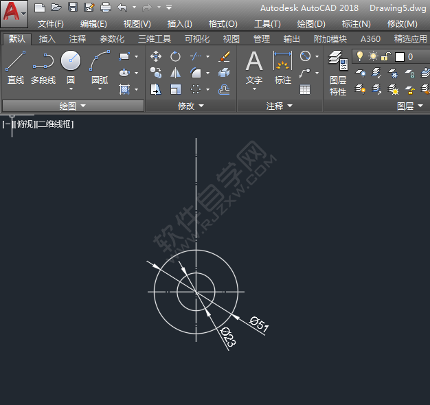 CAD用圓形工具畫圖練習