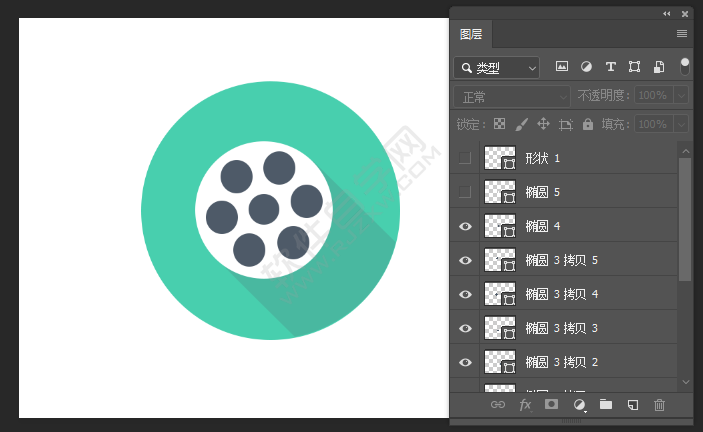 ps中怎么畫電影圖標