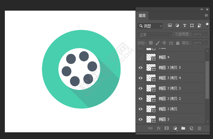 ps中怎么畫電影圖標