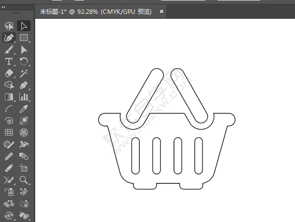 ai畫一個超市提籃圖標
