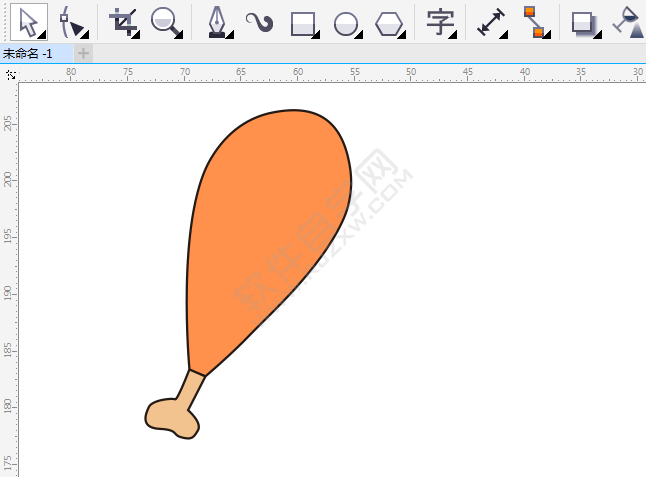 CDR畫一個卡通雞腿
