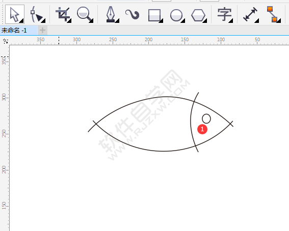 CDR畫一條小魚卡通圖