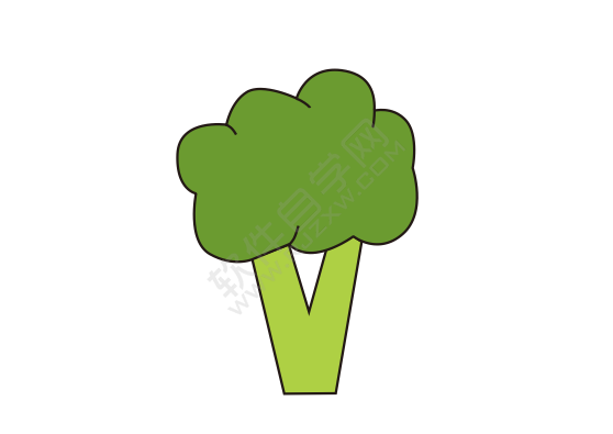 cdr畫一朵卡通西蘭花