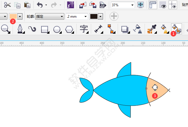 CDR畫一條小魚卡通圖