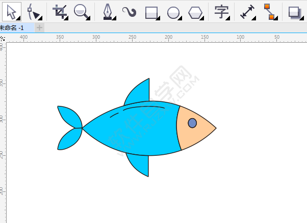 CDR畫一條小魚卡通圖