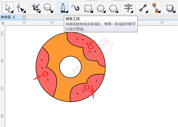 CDR畫一個(gè)餅干卡通圖