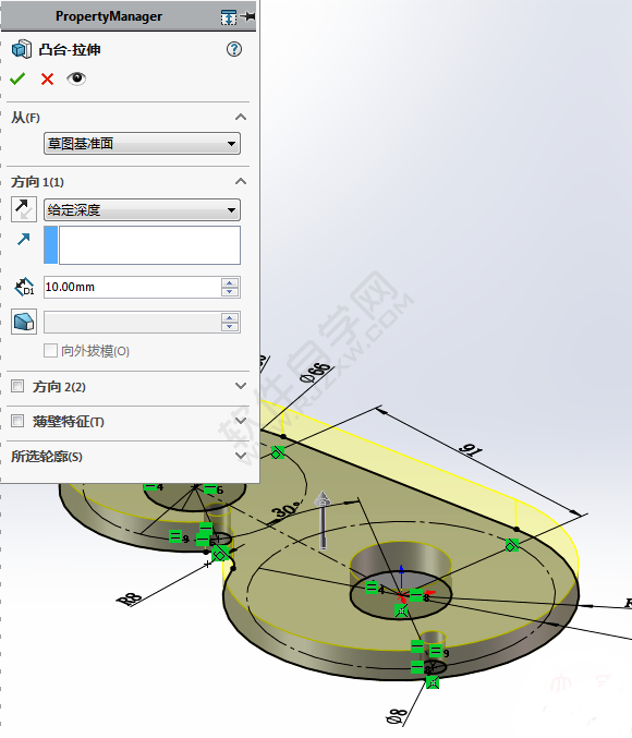 SolidWorks畫一個帶法蘭的圓管