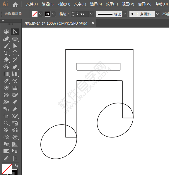 ai怎么畫八分音符圖標