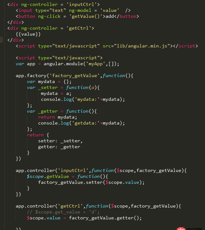 angular.js - angularjs在兩個controller之間傳值，使用factory，為何不成功？
