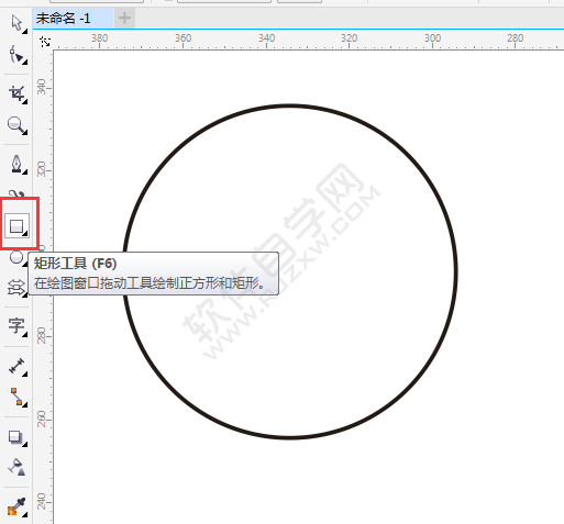 cdr圓中間畫矩形
