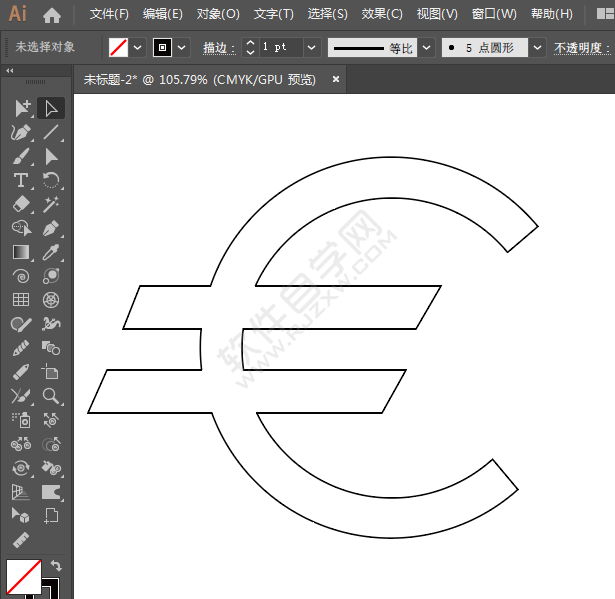 ai怎么畫歐元的簡單圖標