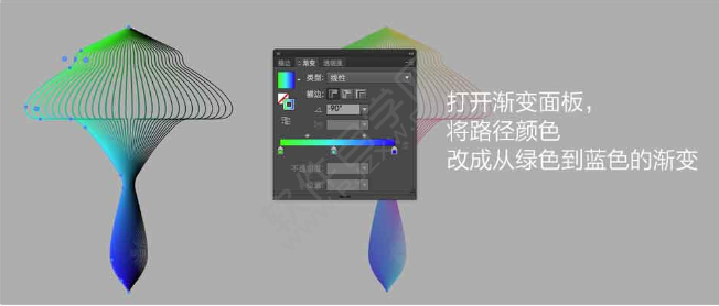 AI繪制一個藍色蘑菇