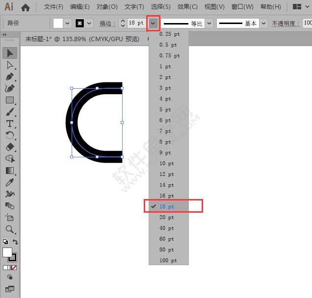 怎么用AI繪制一個不一樣的C字母