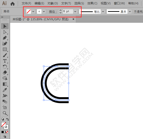 怎么用AI繪制一個不一樣的C字母