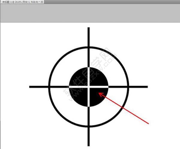 ps怎么繪制一個十字靶圖標