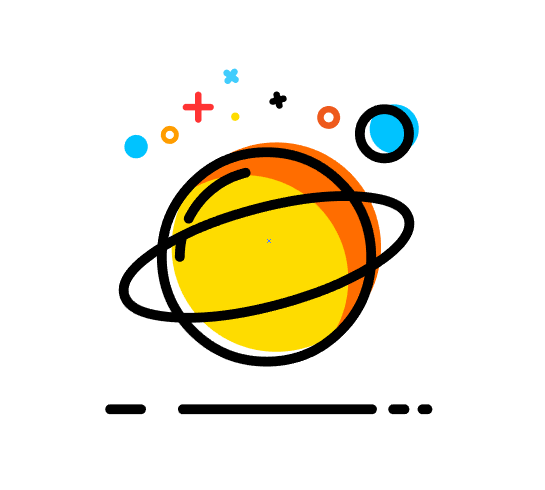 AI怎么繪制萌萌噠MBE風格的星球圖標