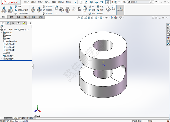 solidworks怎么把圓柱從中間挖空