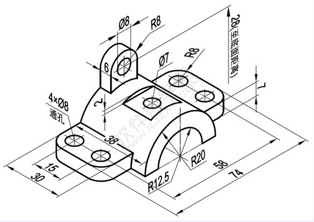 SolidWorks建模練習題用拉伸切除