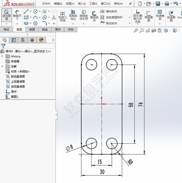SolidWorks建模練習題用拉伸切除