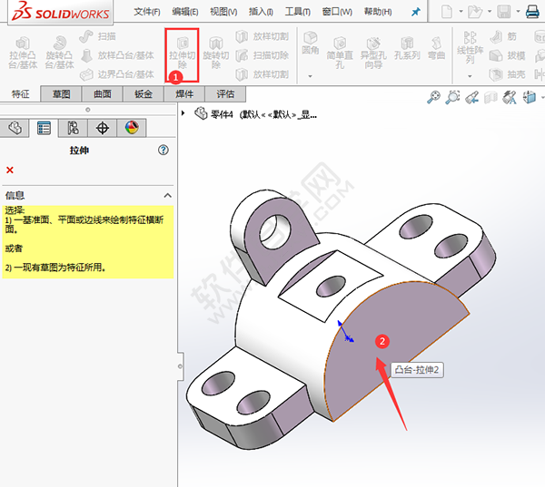 SolidWorks建模練習題用拉伸切除