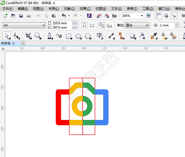 corelDRAW設計google風格照相機圖標
