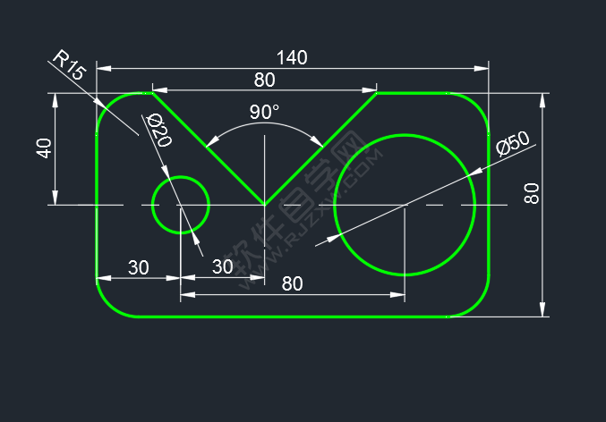 CAD二維練習題（05）繪制的方法