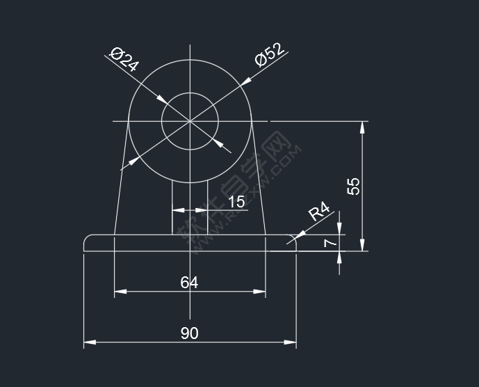 CAD二維練習(xí)題（04）繪制的方法