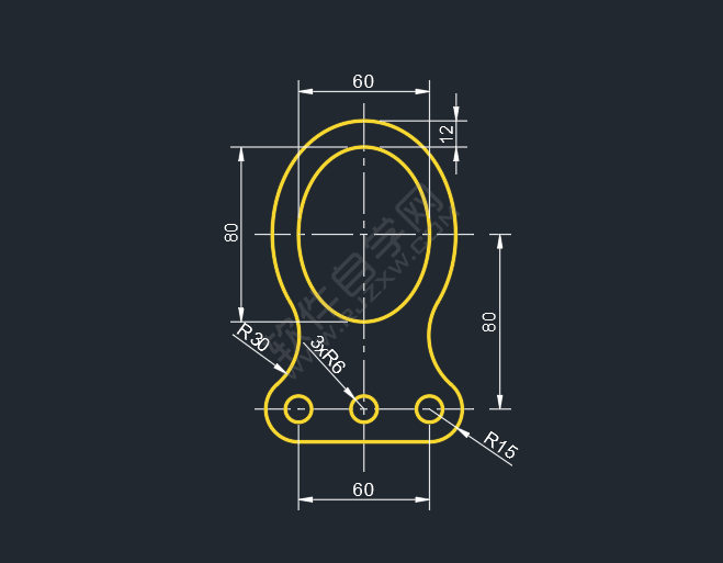 CAD二維練習(xí)題（06）繪制的方法