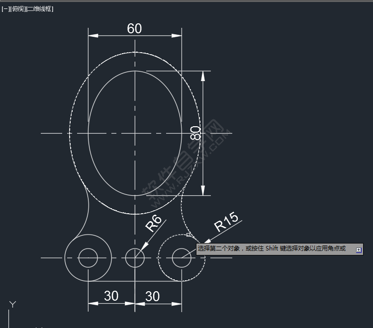 CAD二維練習(xí)題（06）繪制的方法