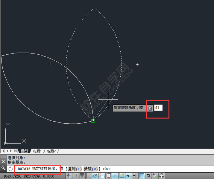 在CAD中怎么旋轉圖形