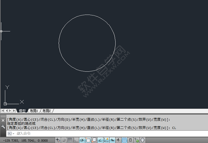 在CAD中怎么用多段線畫圓