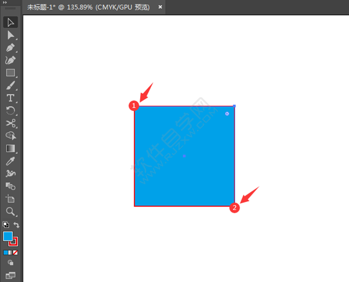 在AI中怎么把矩形剪成兩半