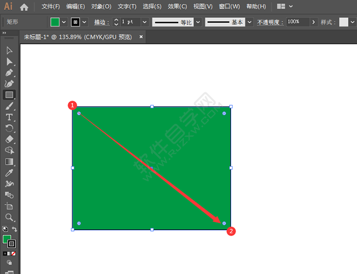 ai怎么繪制綠色矩形