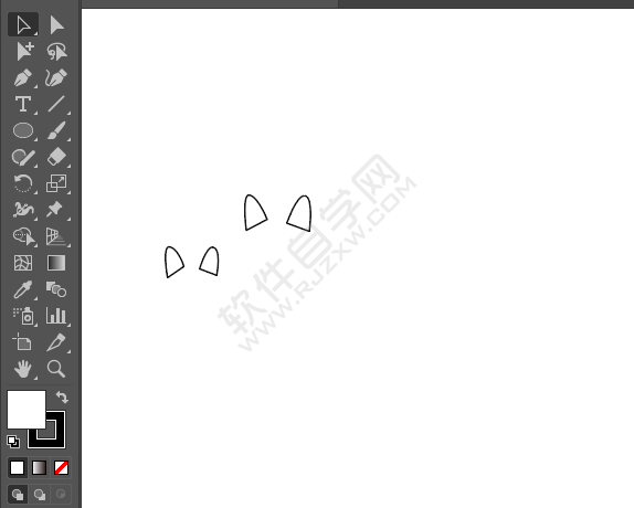 ai繪制兩個小貓示愛剪影圖案