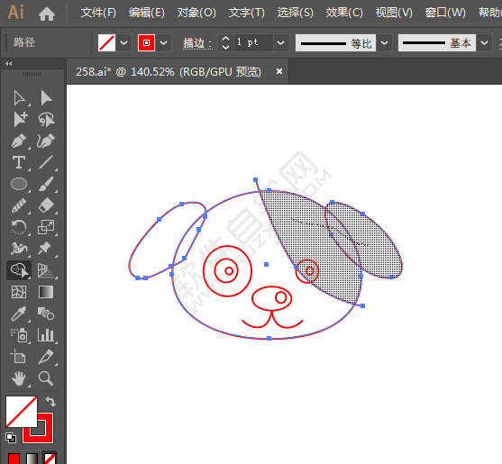 ai怎么畫小狗頭像