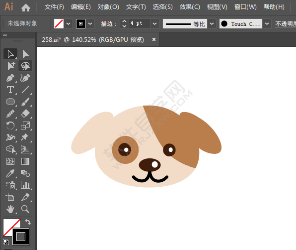 ai怎么畫小狗頭像