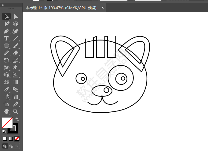 ai繪制小貓頭像