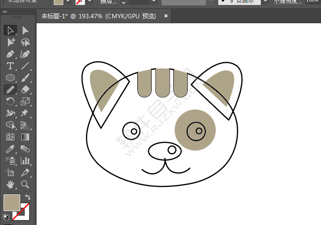 ai繪制小貓頭像