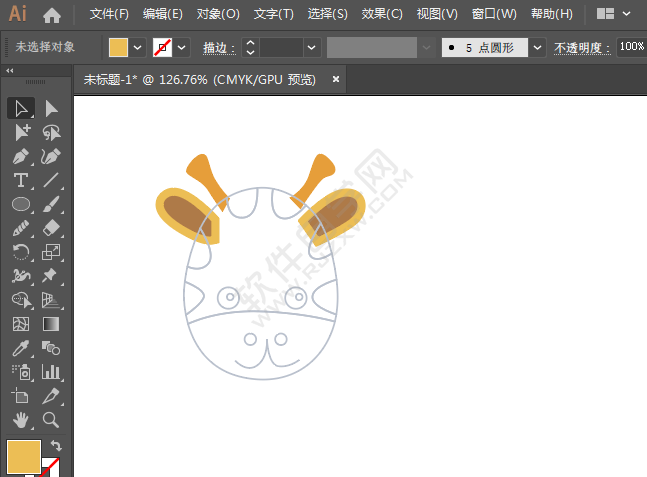 ai繪制可家的長頸鹿頭像